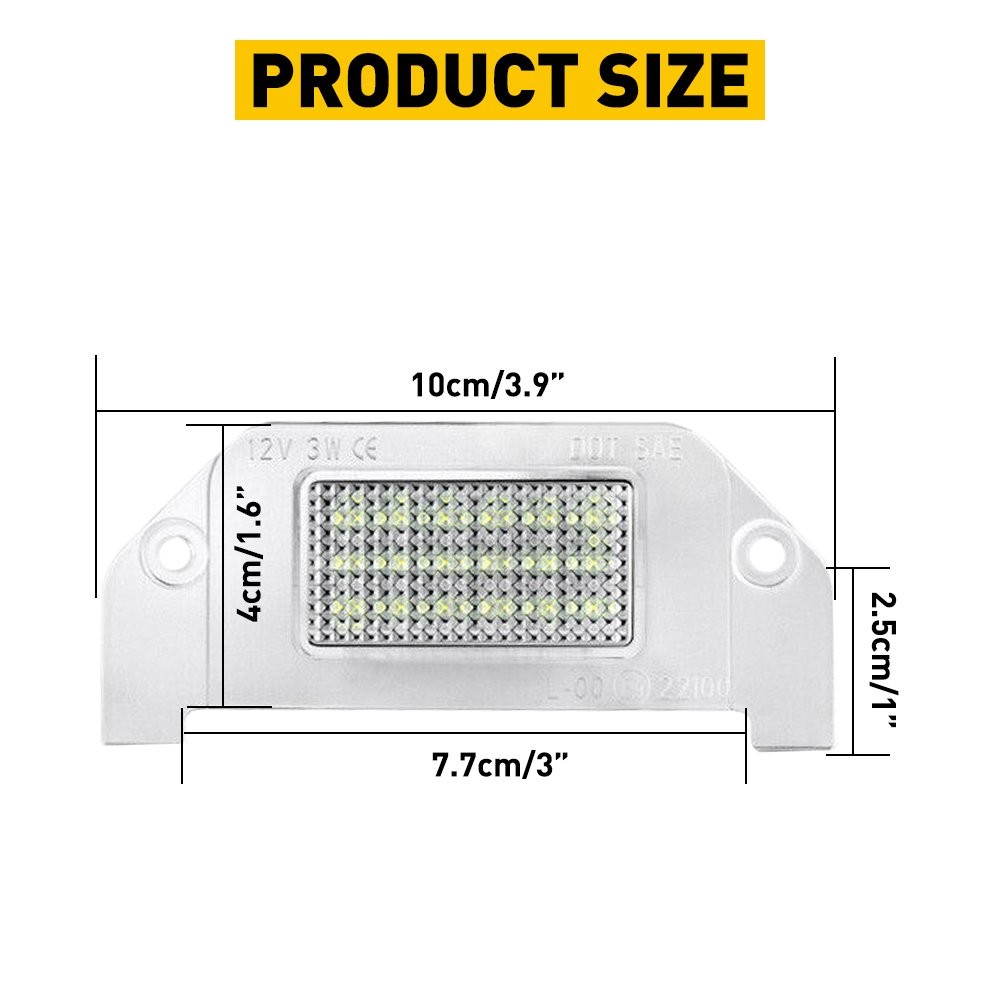 For Dodge Bright White 18-LED License Light Plate 6000K Bright Super Accessories