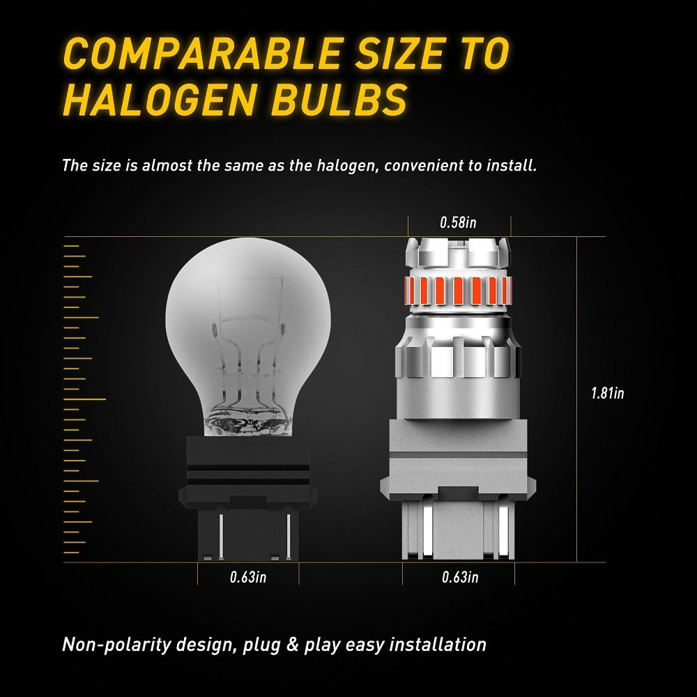 4pcs 3157 3156 Red LED Rear Tail Brake Stop Parking High Power 28W Light Bulbs
