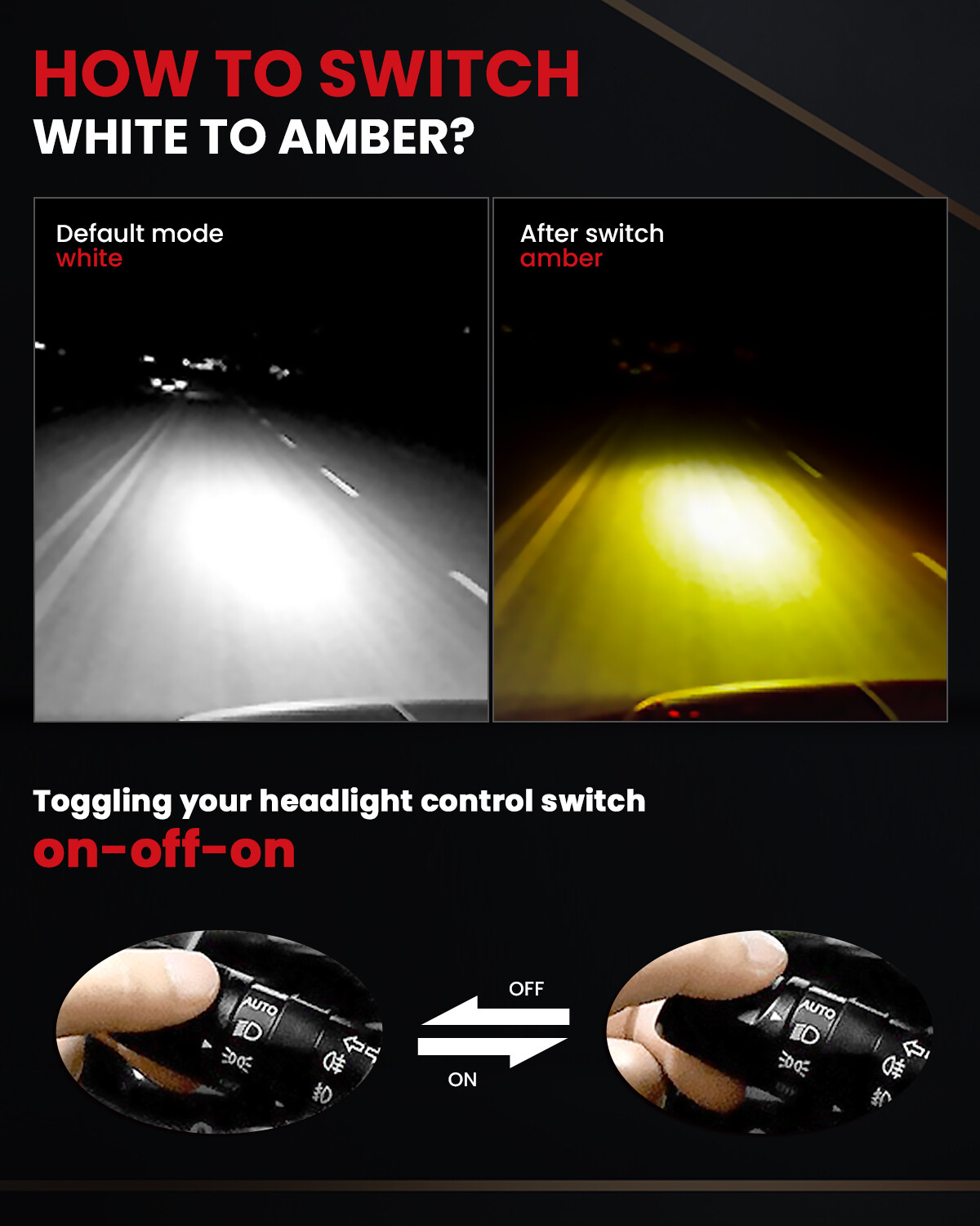 9006 HB4 Low Beam 6000LM 60W LED Headlight Bulbs Switchback Free Return 1 Pair