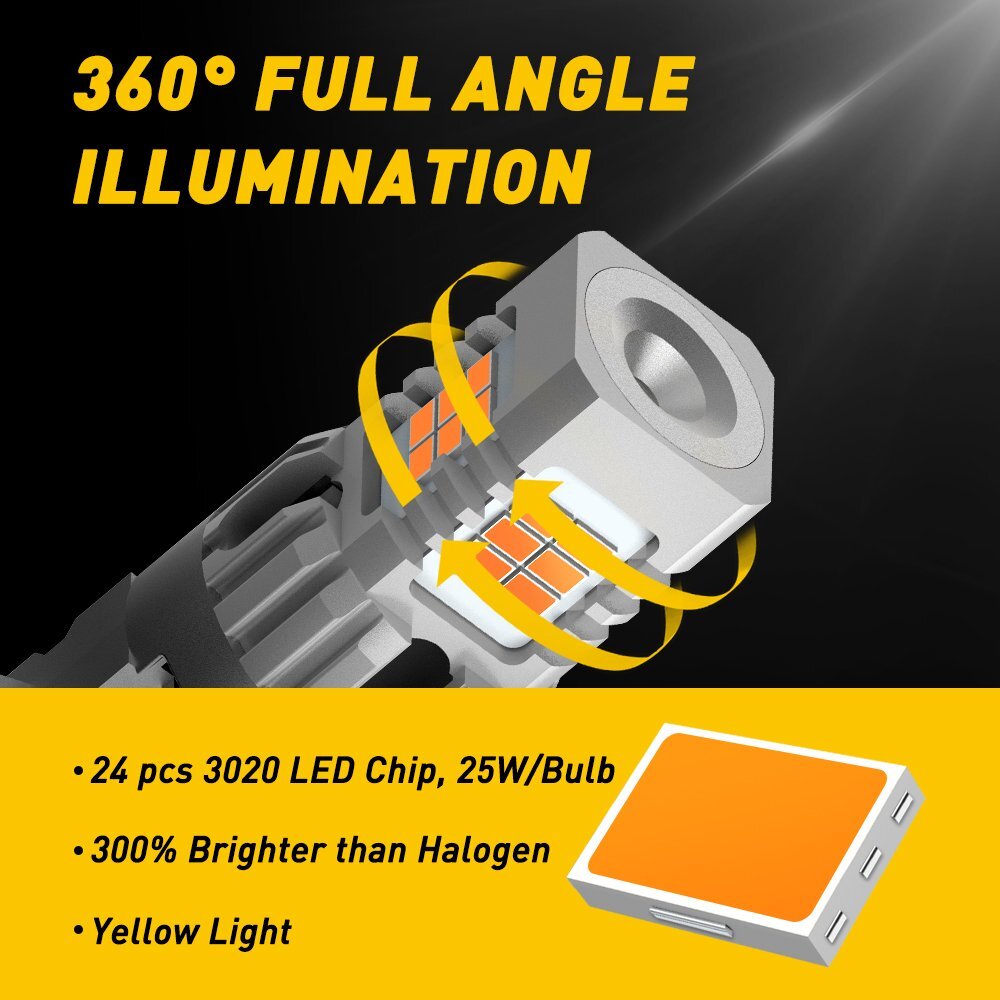 For Cadillac STS 2005-2011 2PCS 3157 LED Turn Signal Light Bulbs 3000K Amber