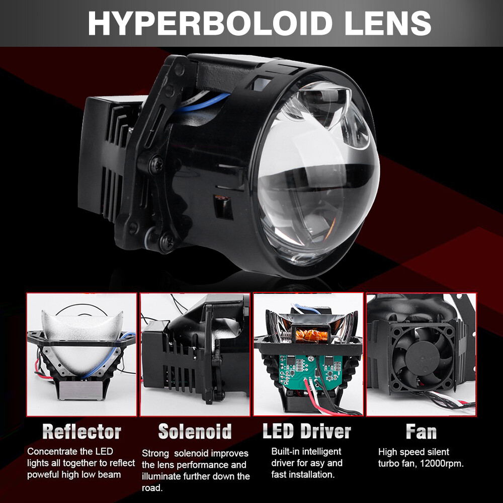 160W 40000LM Bi-LED Projector Headlights, 6000K, for Hella 3R G5 2X, 3.0″ Laser