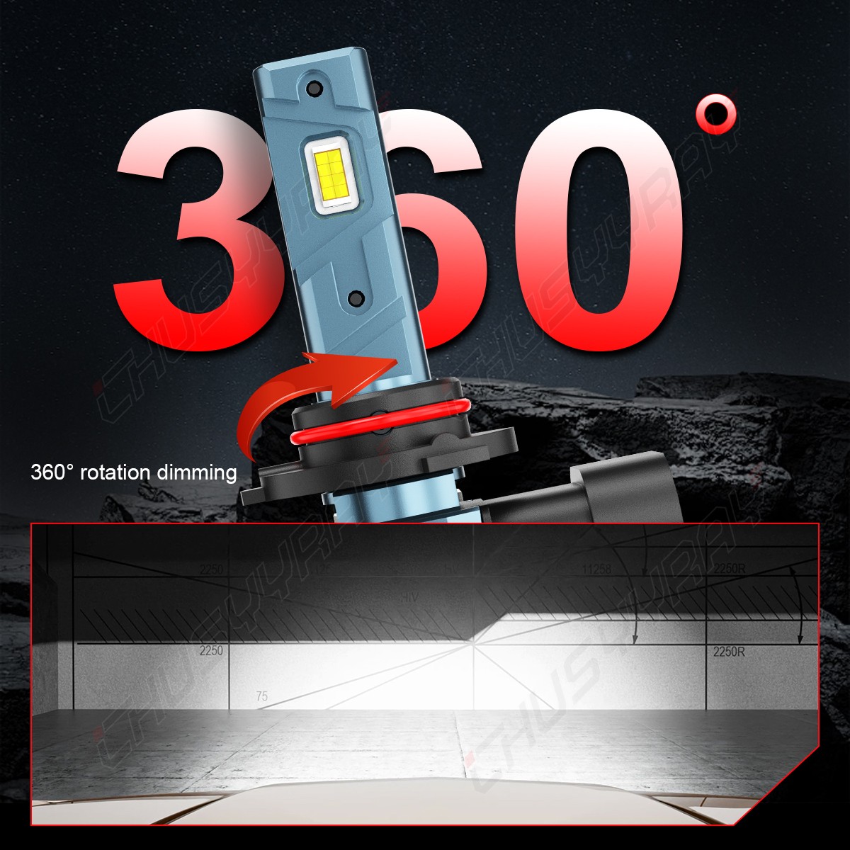 9006 LED Headlight Bulbs Conversion Kit Low Beam 6000K 5000LM White 2Pcs