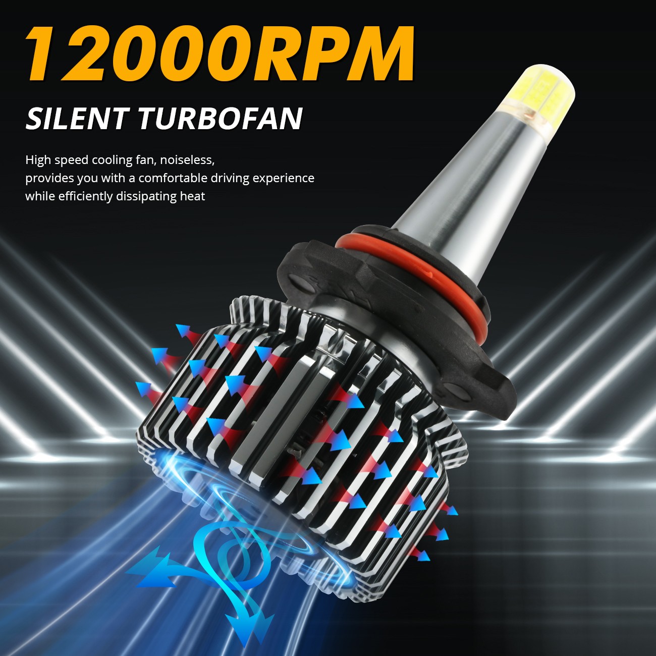 8-sides 9005 LED Headlight Bulb Conversion Kit High Beam White Super Bright 2pcs