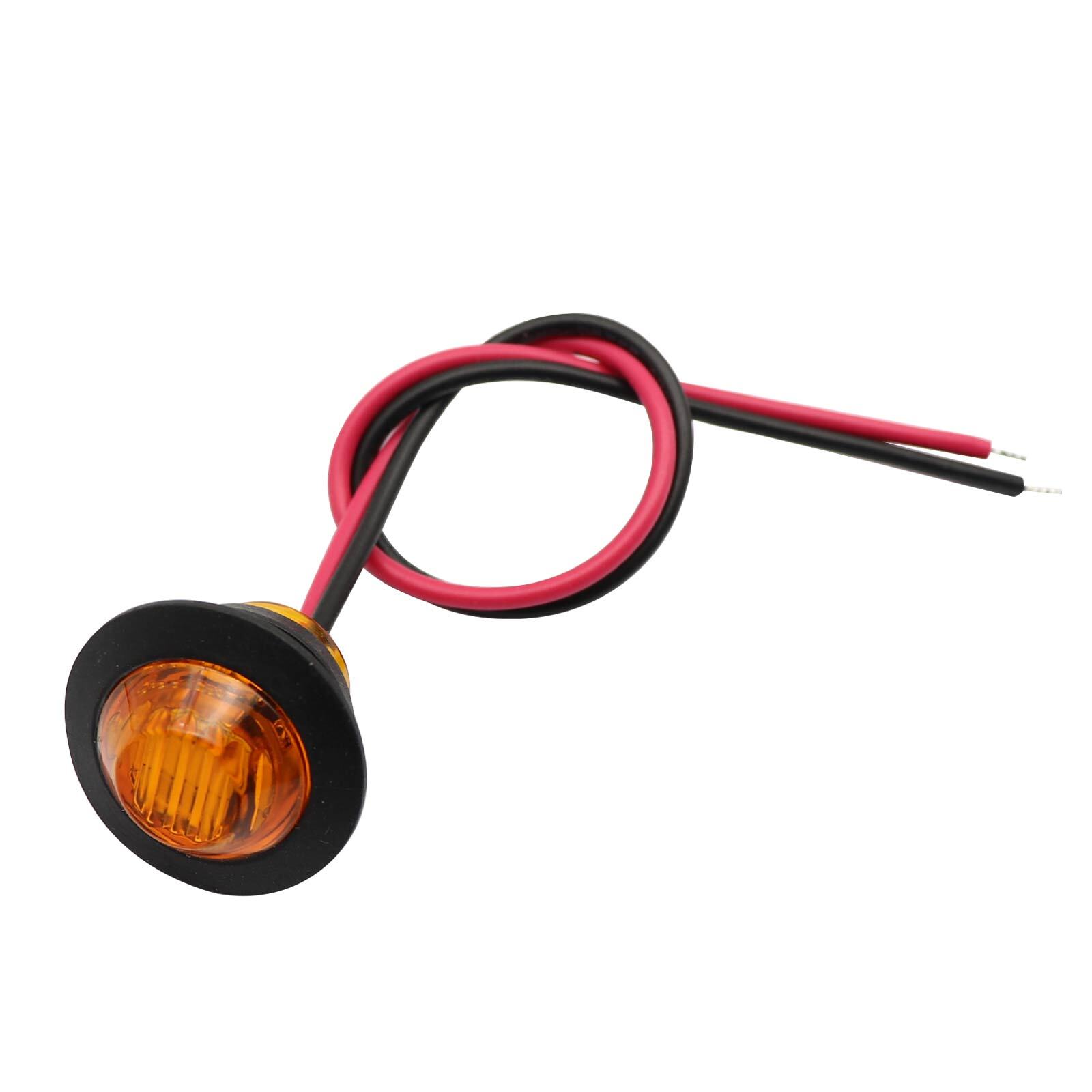 20X Amber 3/4″Round LED Bullet Clearance Side Marker Lights For Truck Trailer