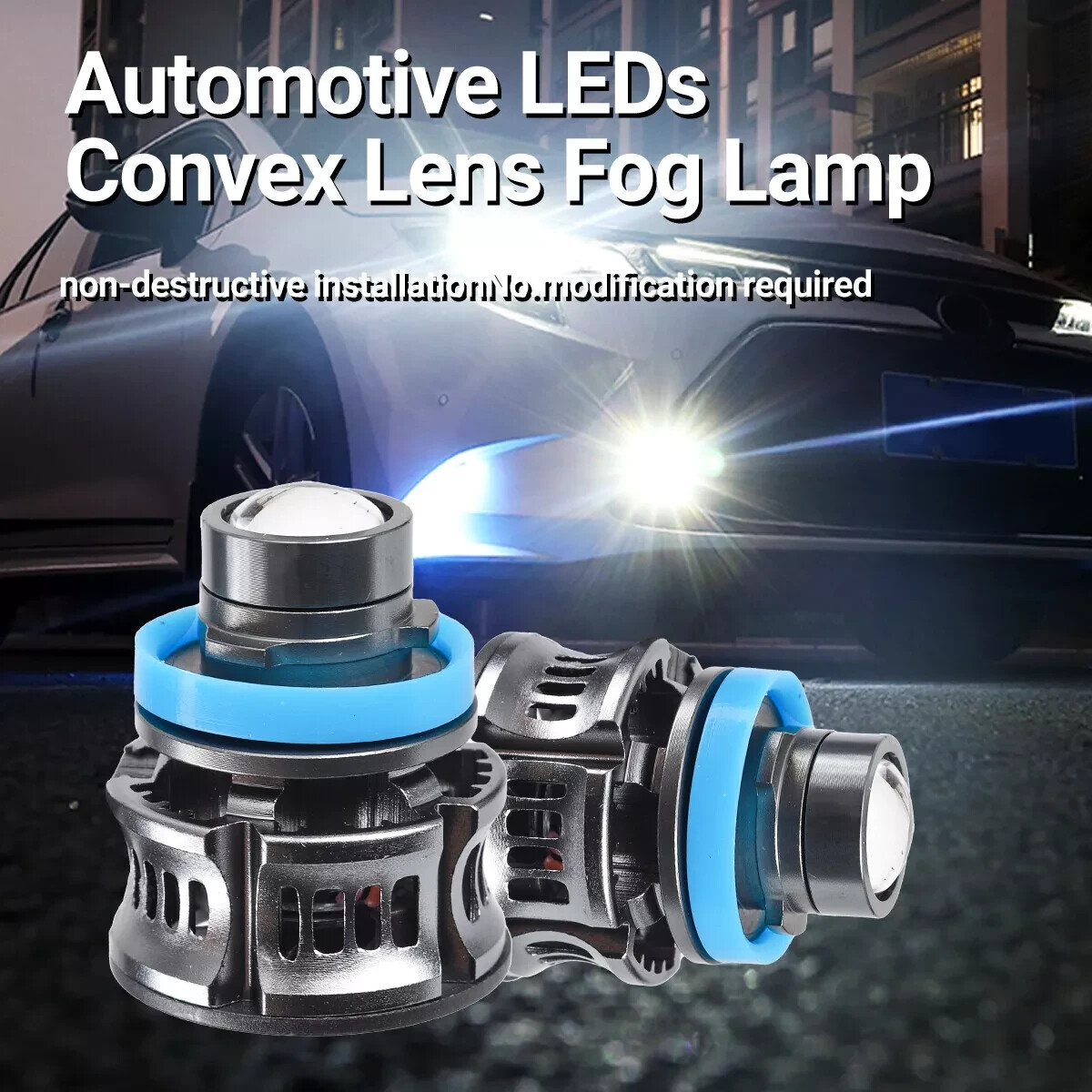 2PCS 9005 HB3 LED Laser Headlights Bulb White Projector Auto Fog Light 6000K 26W