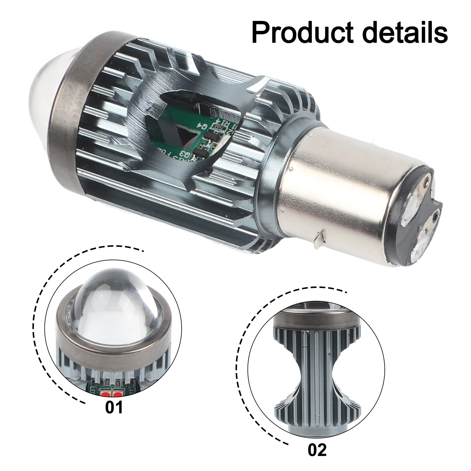 LED Headlight with Aviation Aluminum White Yellow Lens Red Blue for P15D