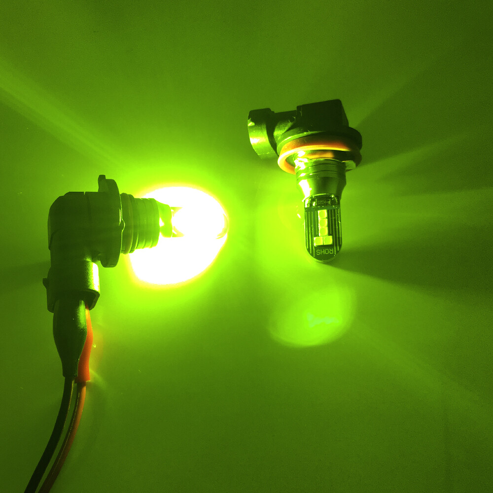 2 Extremely Bright Lemon Green H11 Fog Light LED Bulbs for Honda Civic 2006-2020