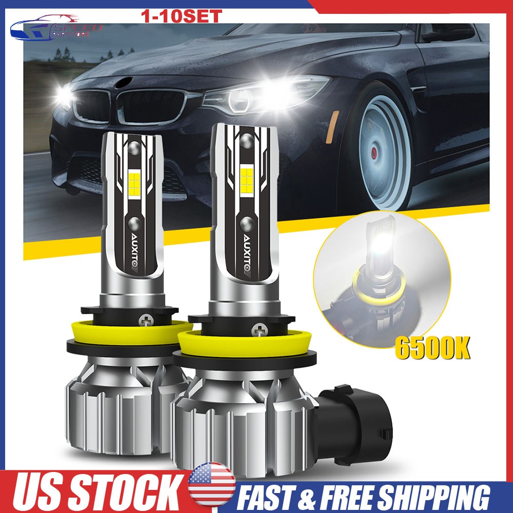H11 H8 H9 LED Headlight Kit High Low Beam Bulbs Super Bright 6500K White 2-20X