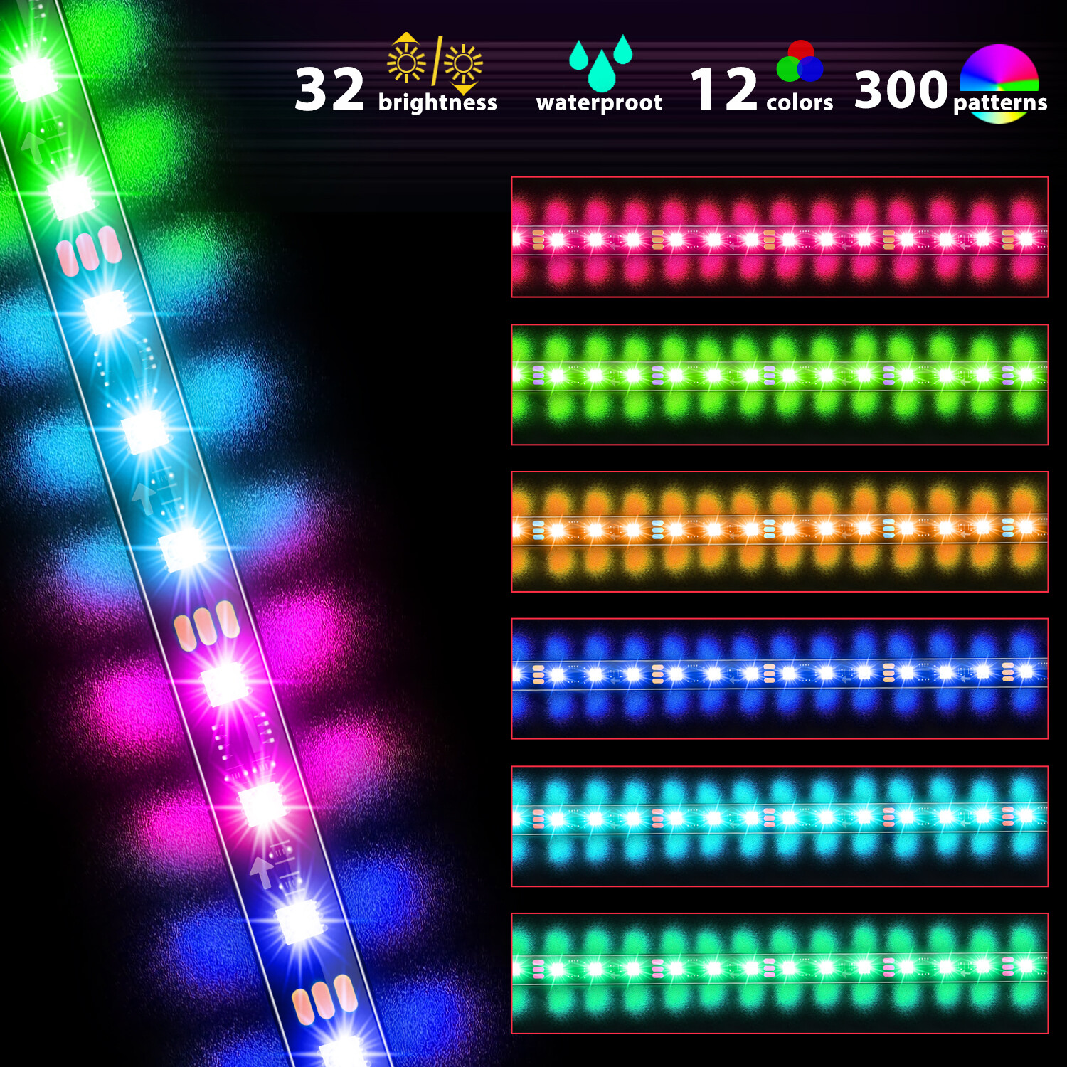Car Underglow Strip Flowing LED RGB Neon Colorful Light For LEXUS IS250 IS300