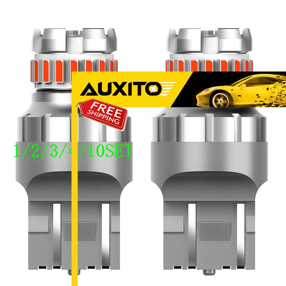 AUXITO 7443 RED Flash Strobe Blinking 7440 Brake Tail Stop Light LED Bulb 2/10x