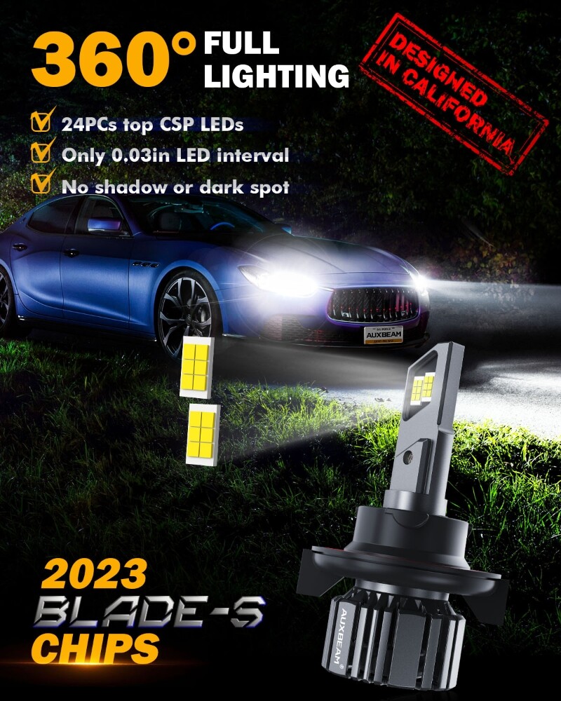 H13 9008 LED Headlight Bulbs Combo Kit for Ford F-250 F-350 Super Duty 2017-2022