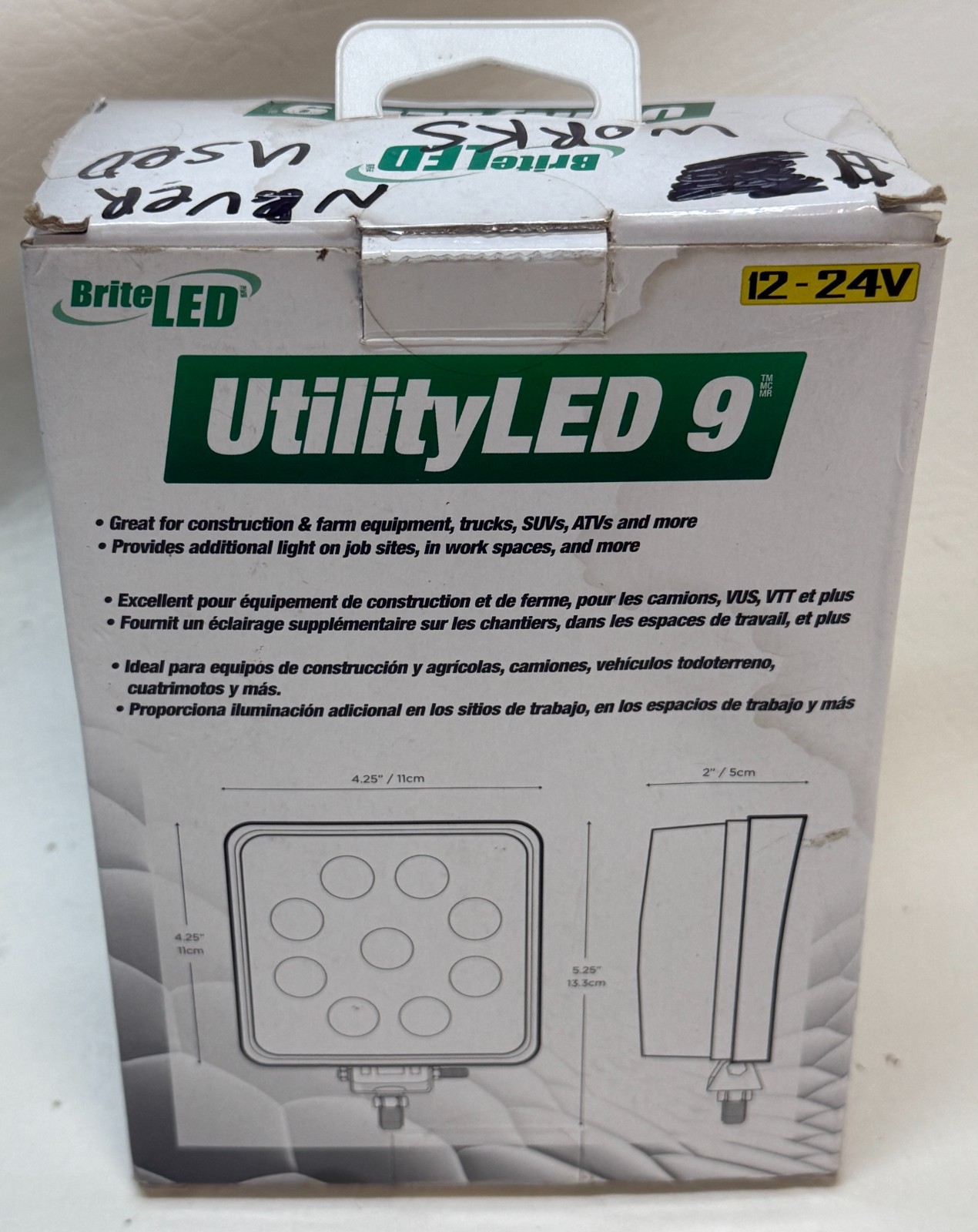 Bright LED UtilityLED 9 71220 Quad Off Road Driving Lights 1400 Lumens – NEW
