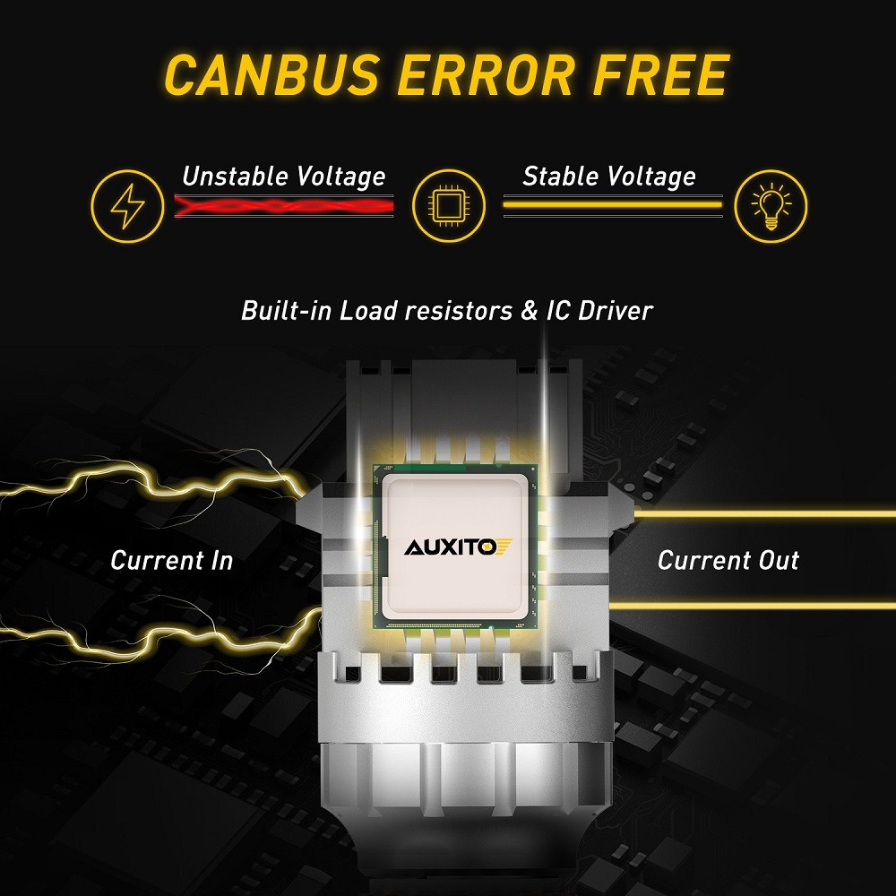 AUXITO 3157 3156 4057 LED Front Turn Signal Light Bulbs Amber Error Free Canbus