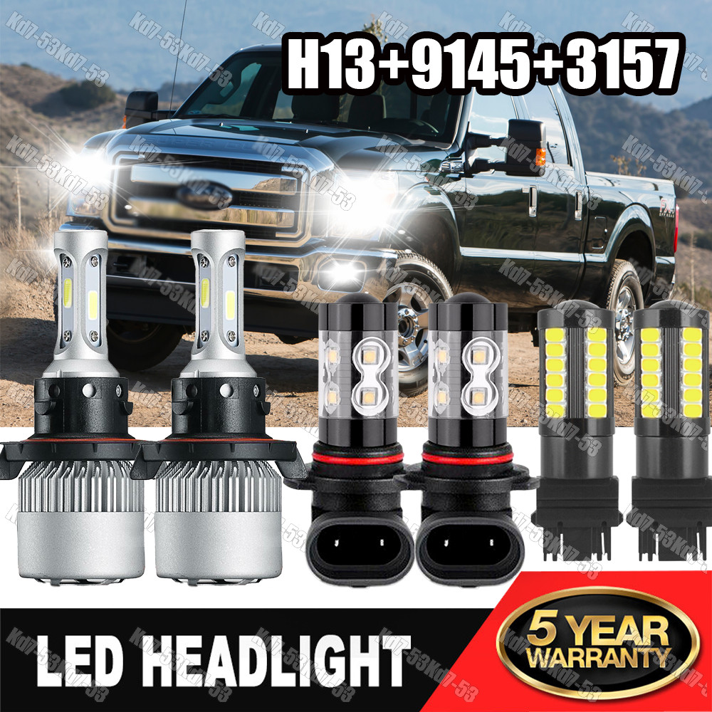 For Ford F250 F350 F450 F550 Super Duty 2005-2018 LED Headlight Fog Turn Bulbs