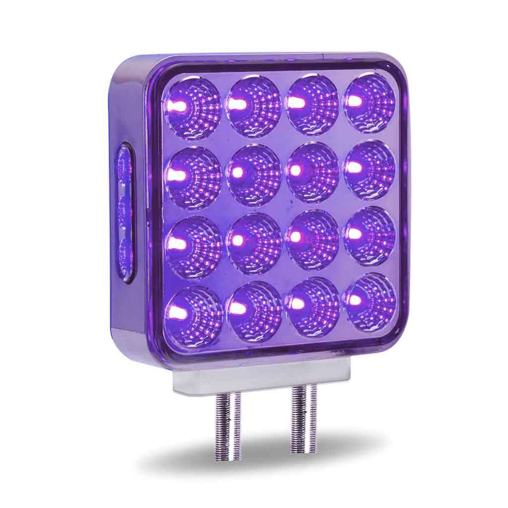 Dual Revolution Double Face Double Post Square LED (Amber/Red/Purple) – (44 Diod