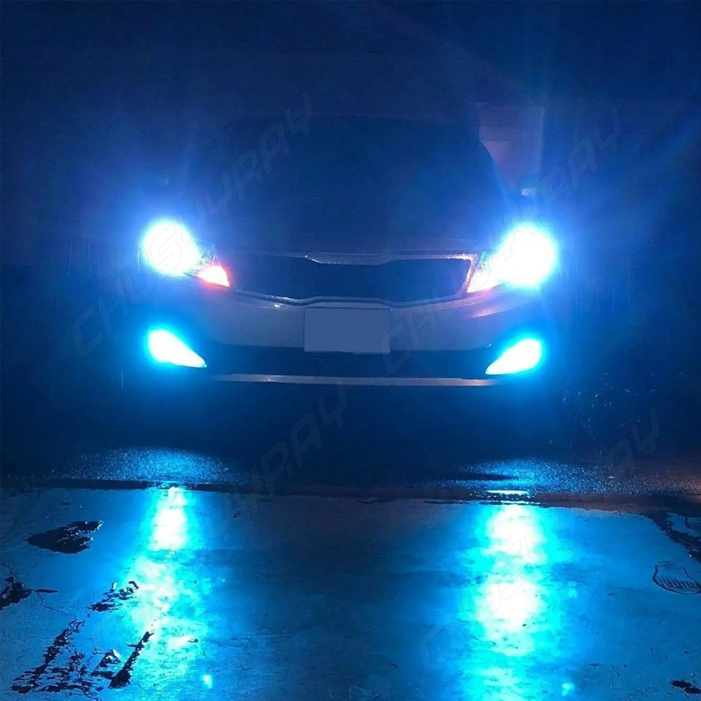 4PCS Mini Combo 9005+H11 LED Headlight Kit High Low Beam Bulbs ICE BLUE 8000K