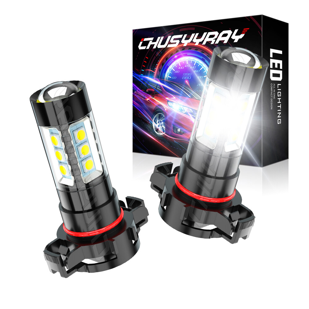 Pair H16 5202 LED Fog Light Bulbs 6000K White For Dodge Grand Caravan 2011-2019