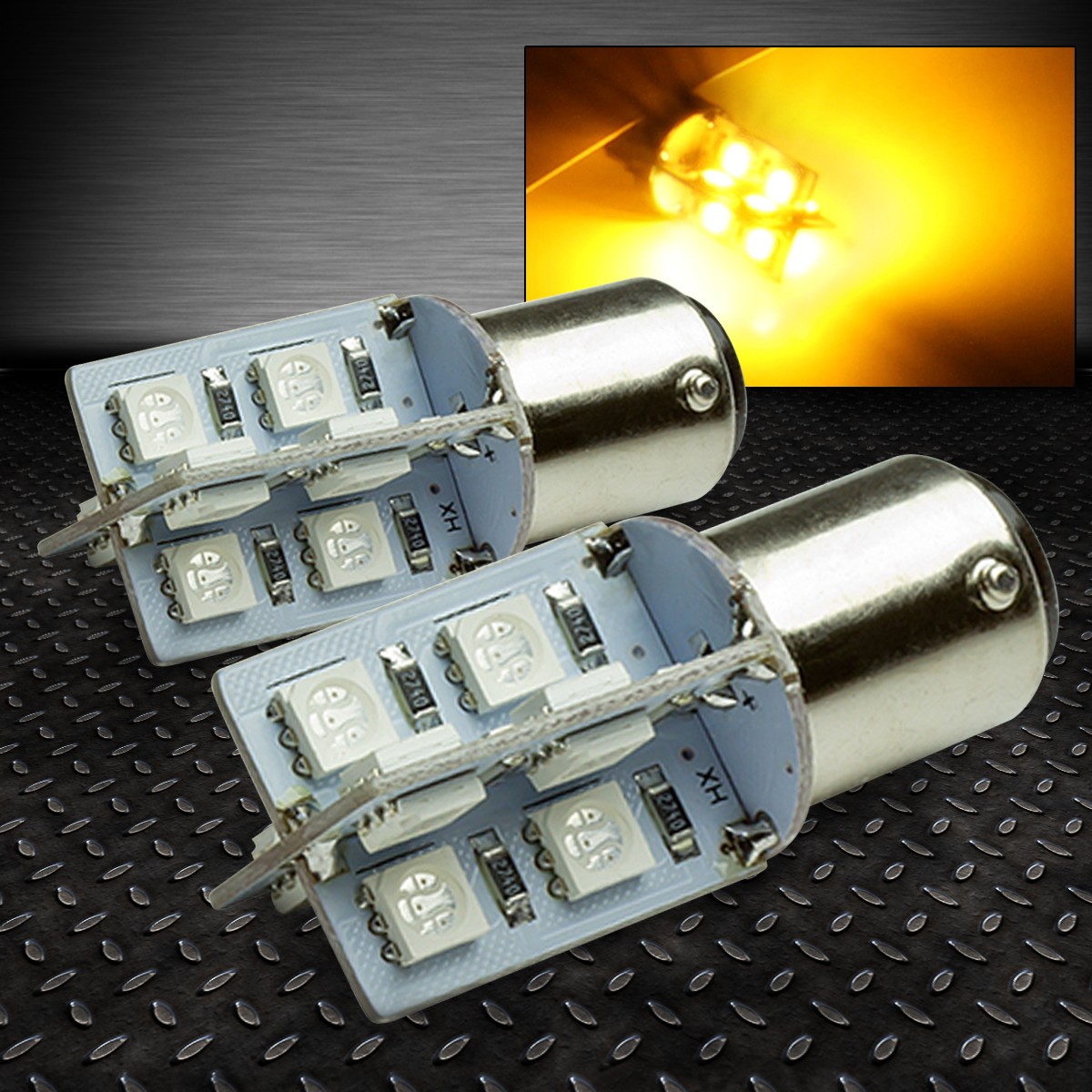 16 SMD 16SMD 1157 BAY15D AMBER 5050 LED TURN/SIGNAL/TAIL/BRAKE/STOP LIGHT BULB