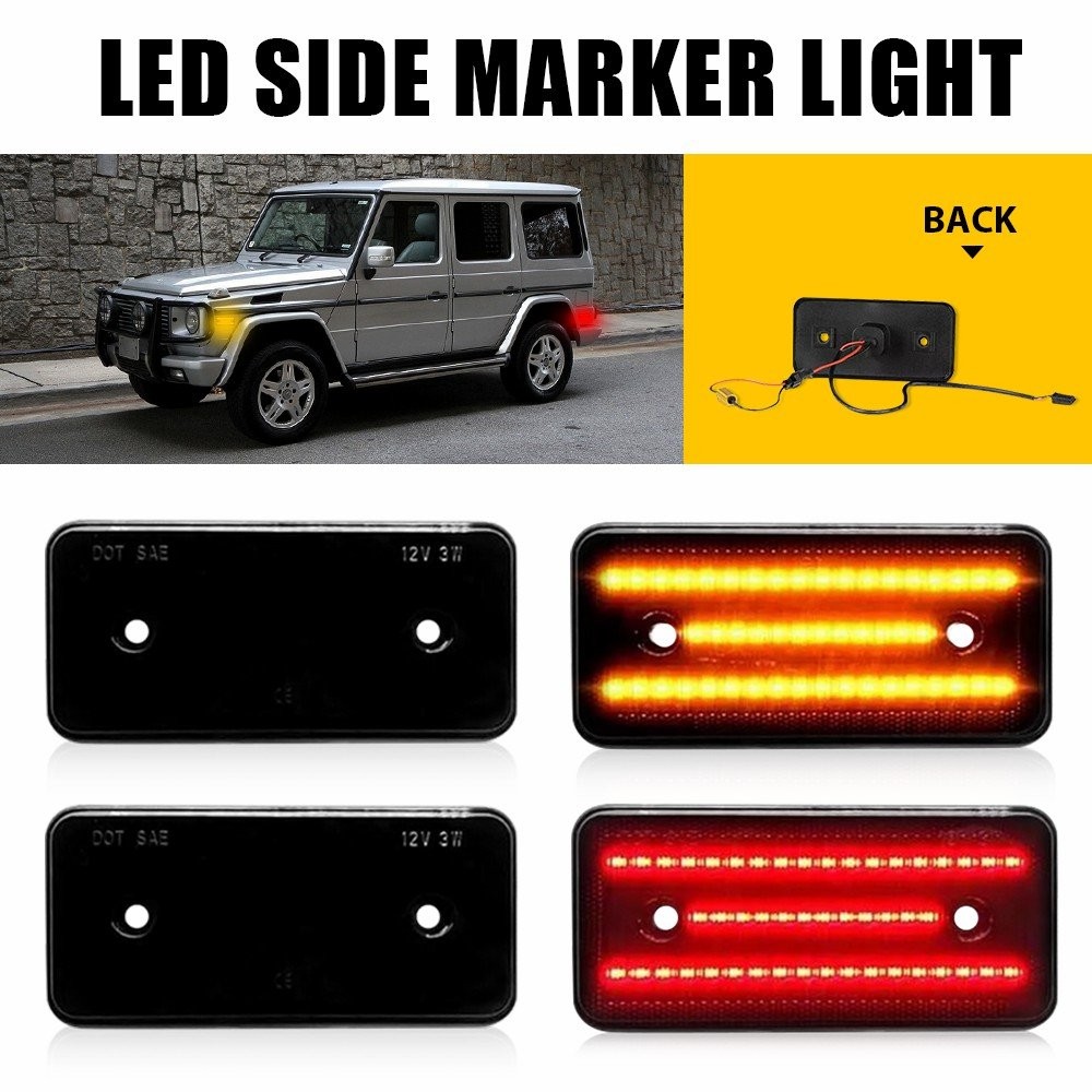 Rear Front LED Side Bumper Marker Set Light For 1999-2014 Mercedes-Benz G-Class