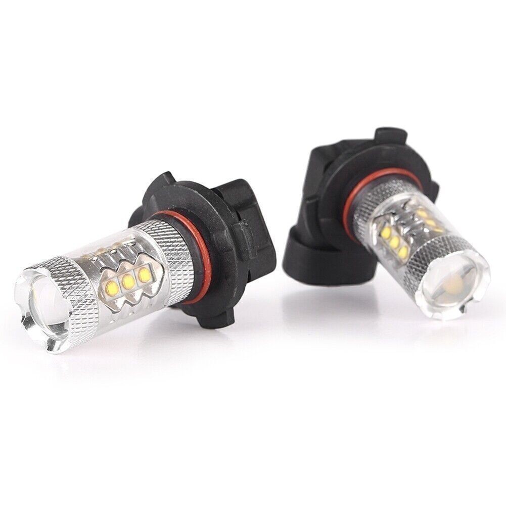 2x 80W 12V H10 High Power LED 6000K Super White Fog Driving Lights Bulbs