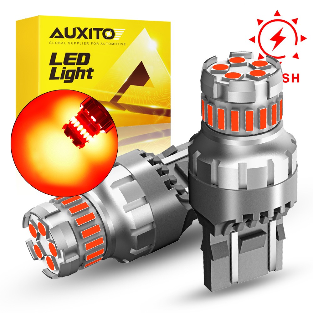 AUXITO 7443 7440 Brake Tail Stop Light Red Flash Strobe Blinking LED Bulbs US SL