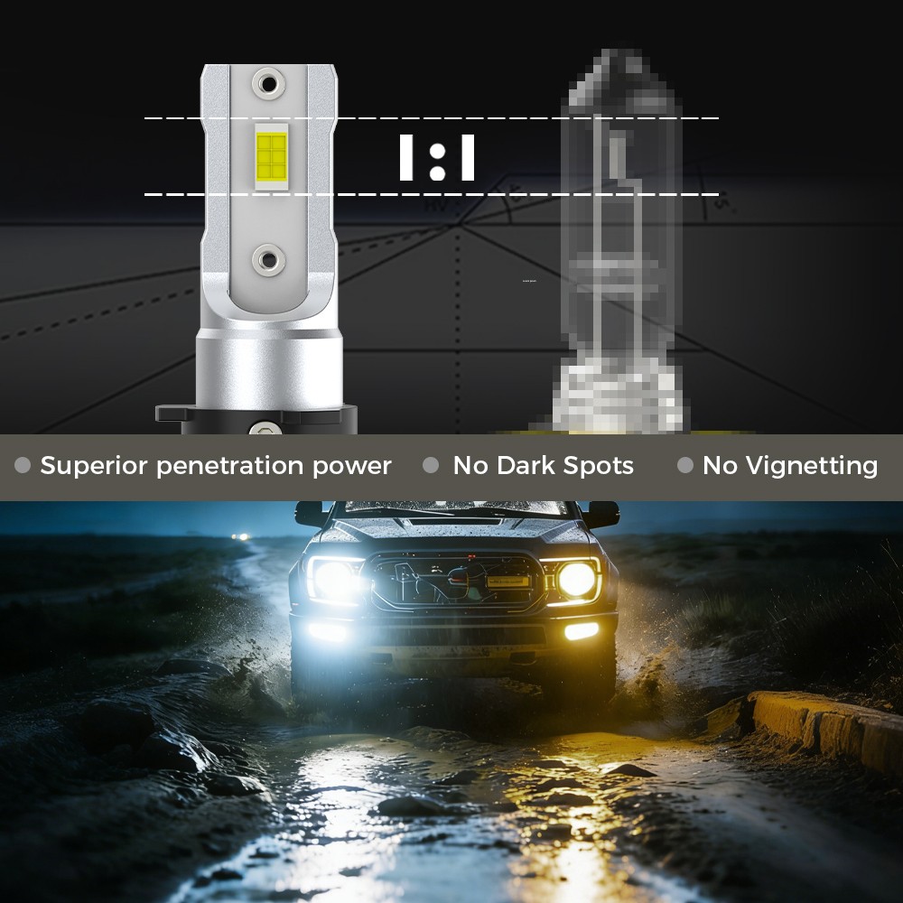 2x 880 881 LED Bulbs Fog Driving Light White / Yellow / Switchback Dual Color