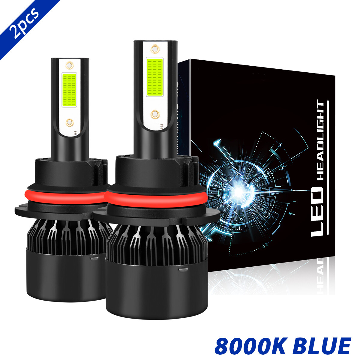 8000K For LINCOLN Town Car 1990-2002 LED Headlight Kit 9007 HB5 Ice Blue Hi/Low