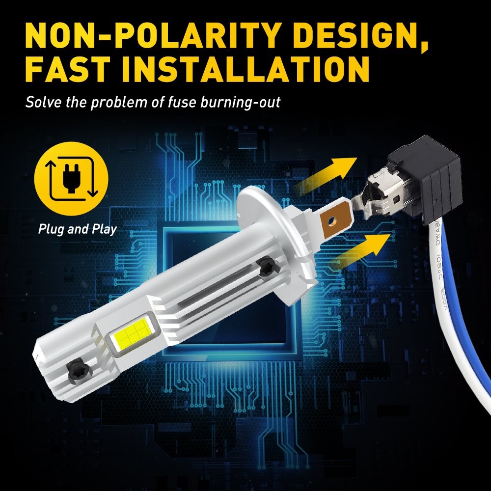 H1 6500K Super Bright White 60000LM LED Headlight Bulb High Low Beam DRL 2-20X