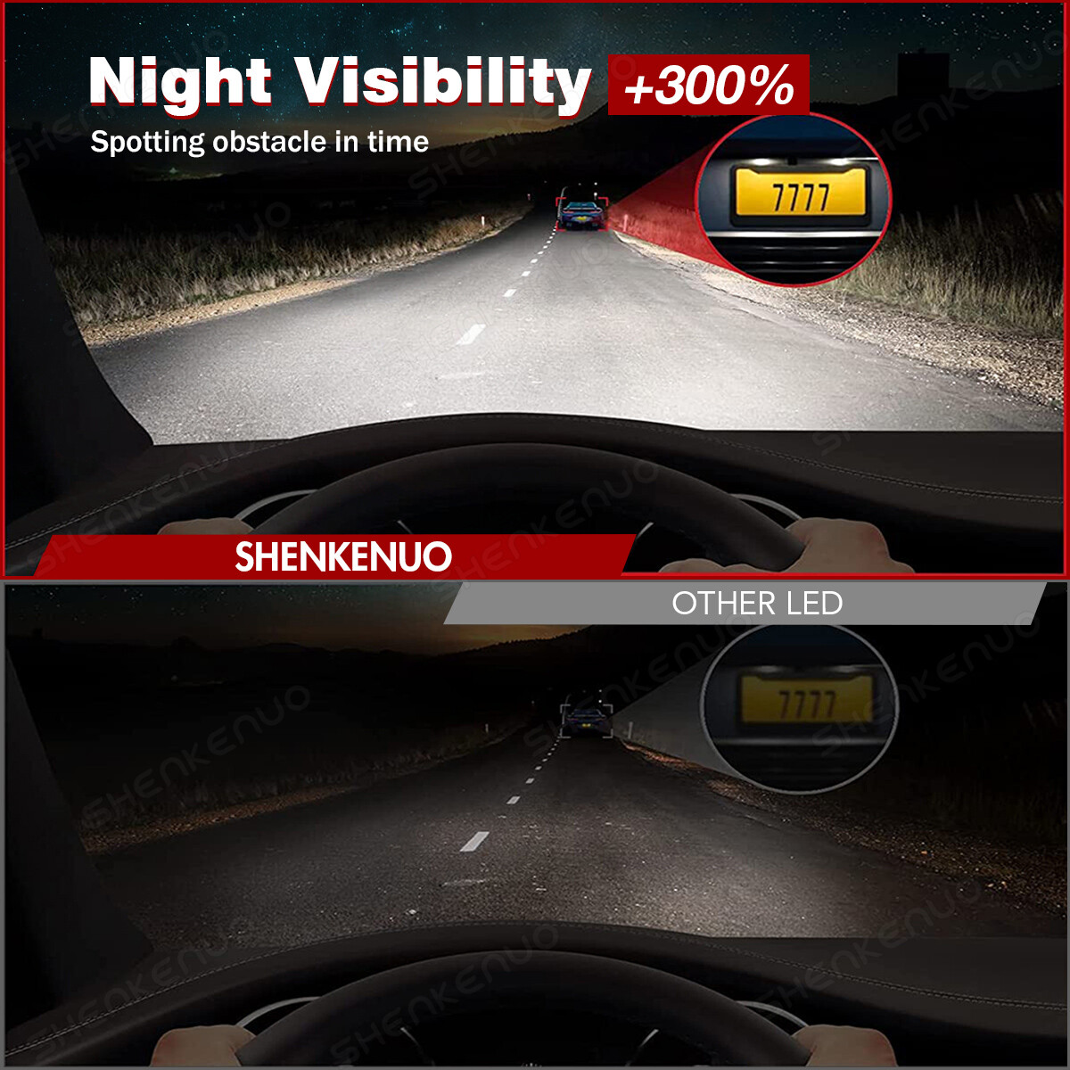 For Chevy C1500 2500 3500 1990-1998 6000K LED Headlight Bulbs Hi/Lo Beam Combo