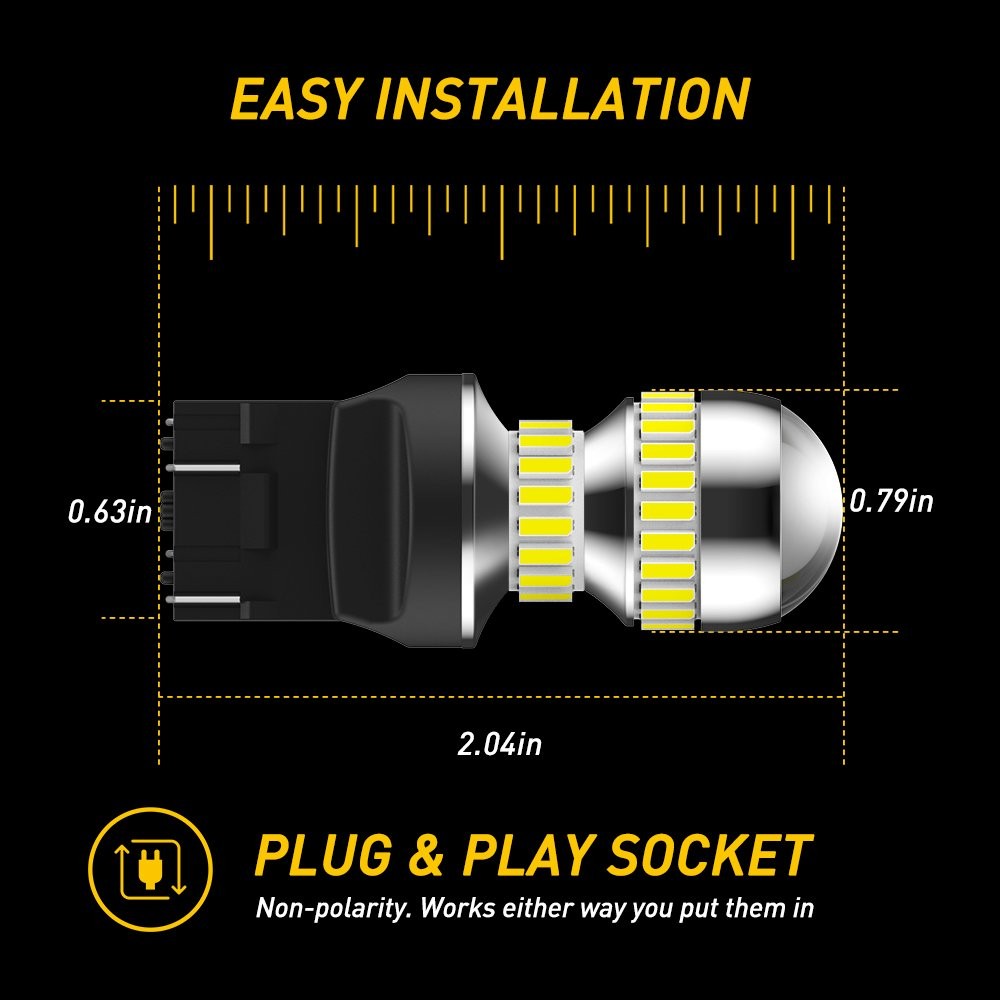 Auxito 7443 7440 6000K Bulb Reverse W21W Light LED Backup Xenon White 2-20x Lamp
