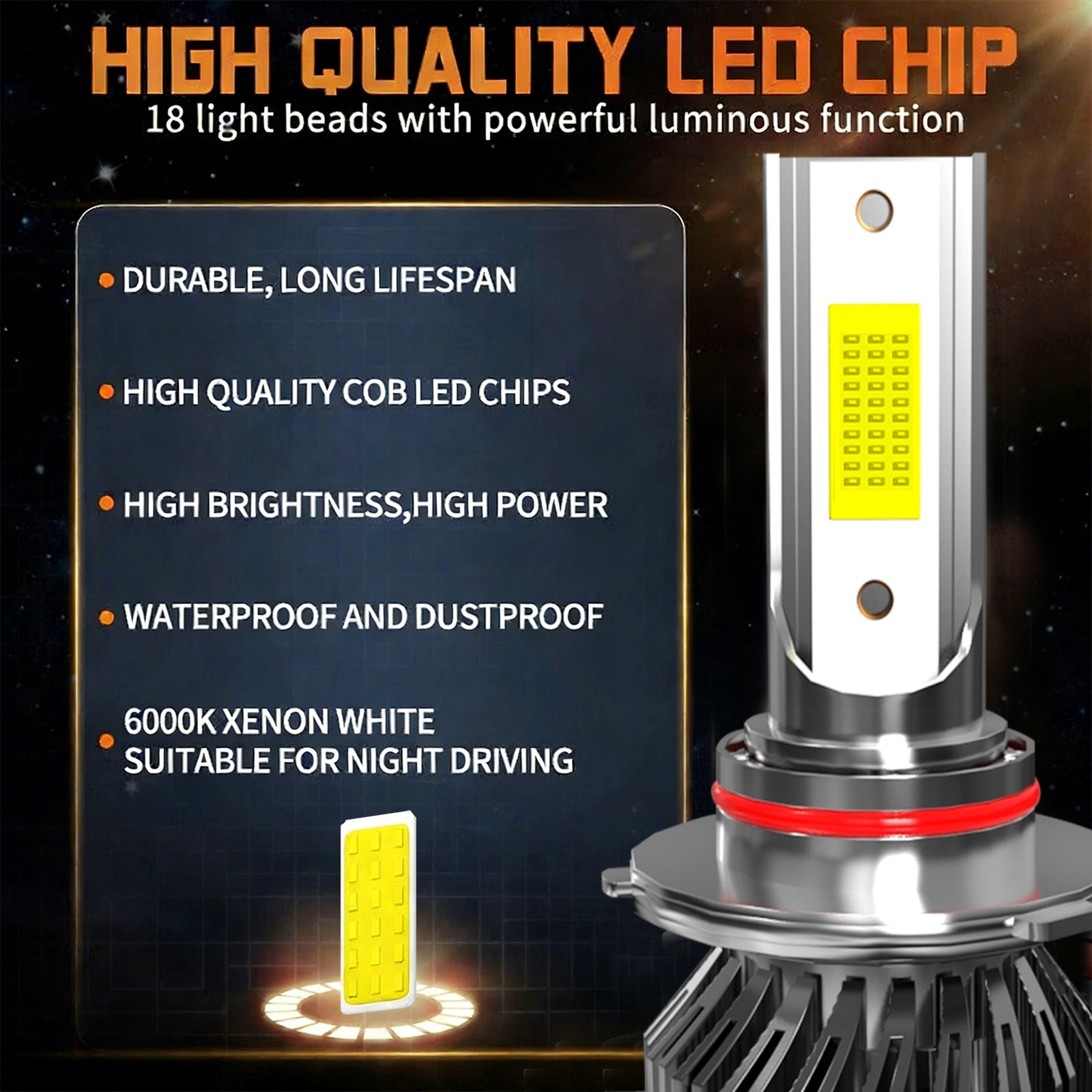 For Toyota Highlander 2014-2019 Combo LED Headlight High Low+ Fog Light 6x Bulbs