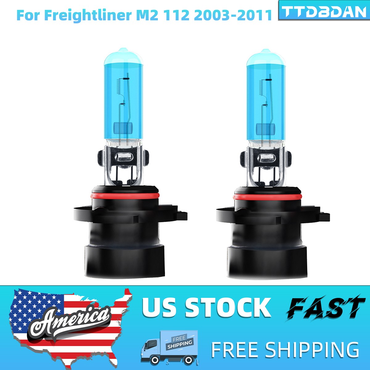 2x 9005XS/HB3A 6000K Halogen Headlight Bulb For Freightliner M2 112 2003-2011