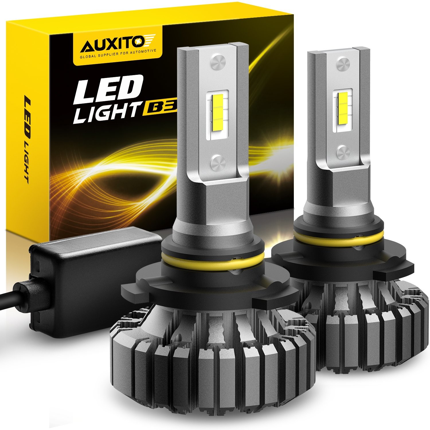 B3 AUXITO 9005 9006 H11 9007 H4 9012 LED Headlight Bulbs 16000LM High Power 36W