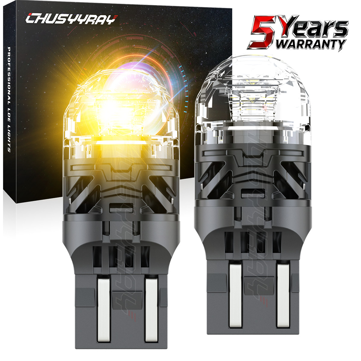 Amber High Power 16-SMD 7443 Switchback LED Bulbs FIT Turn Signal Lights