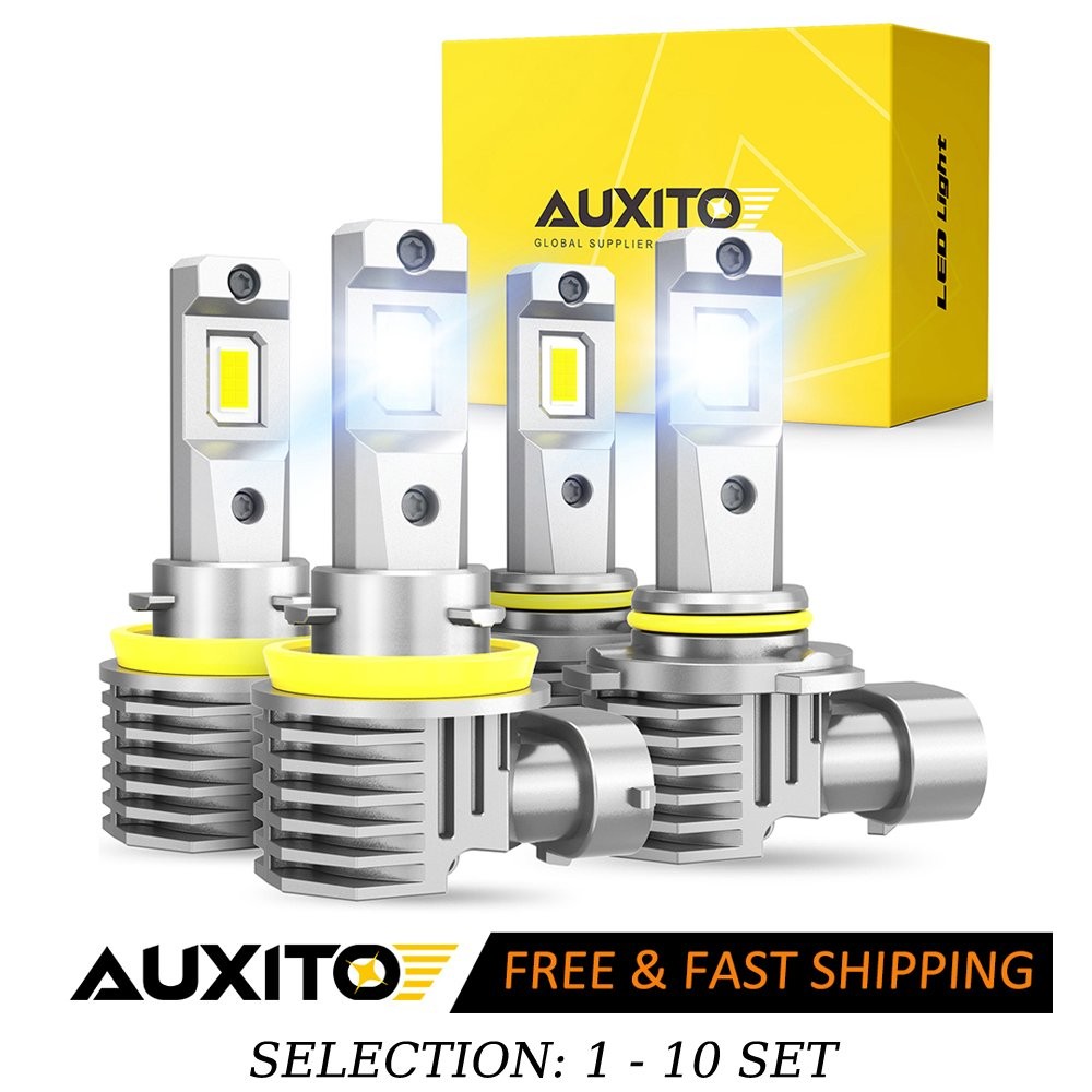 4-40X 9005 + H11 LED Headlight Replacement Light Bulbs 6500K Bright White AUXITO