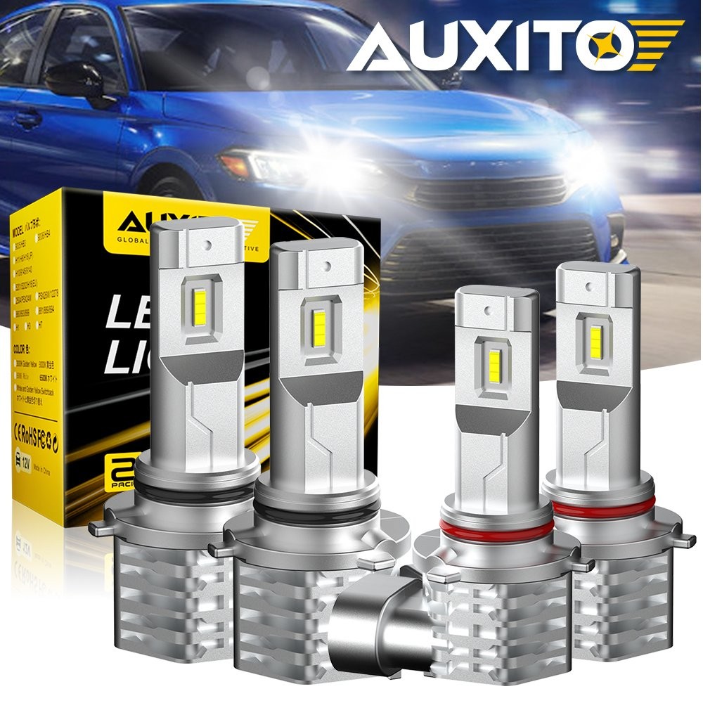 4x 9005 9006 LED Combo Headlight Bulbs 4SIDE High Low Beam Kit Xenon Super White
