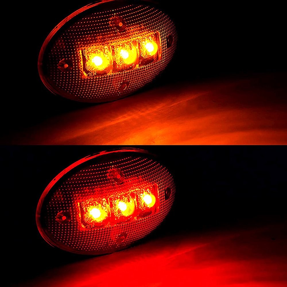 4Pc Smoked Dually Fender LED Side Marker Lights For Ford F350 F450 F50 Red Amber