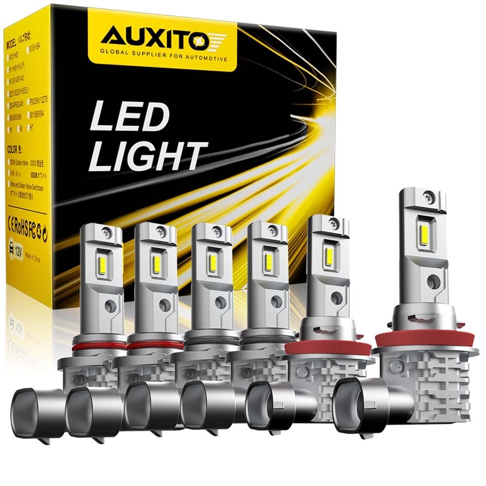 9005 9006 H11 Combo LED Headlight Fog Kits Bulb 6500K White High Low Beam US
