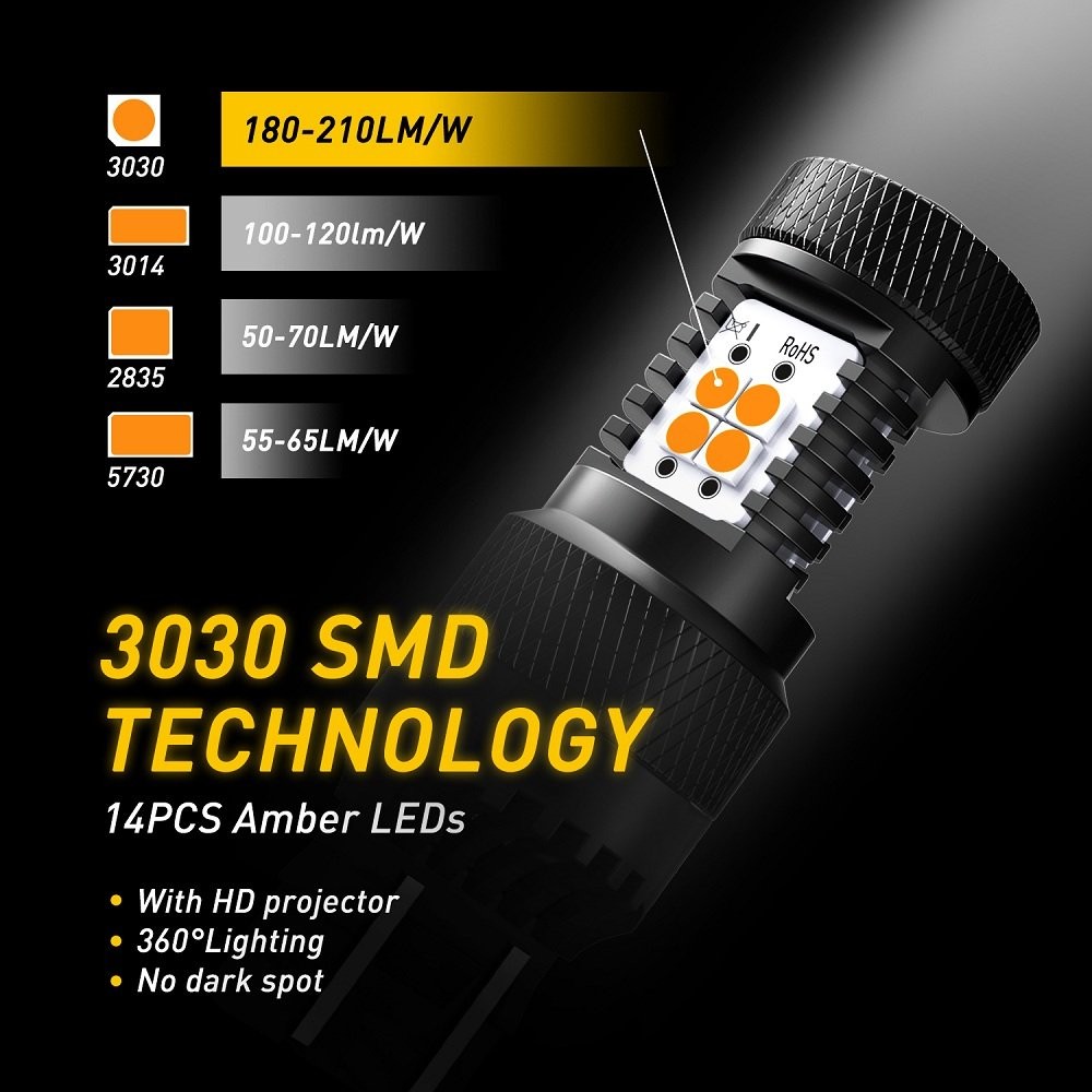 AUXITO Amber 7443/7440 LED Front Turn Signal Light Bulbs No Hyper Flash Canbus A