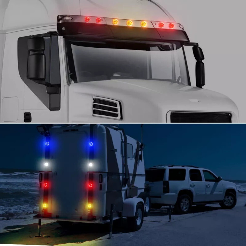 10Pcs LED Watermelon Lights Indicator Side Marker Signal Clearance Truck Trailer