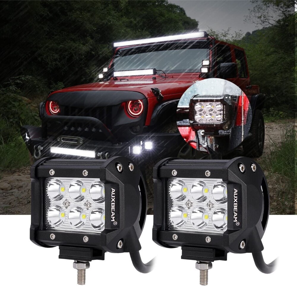 2x 4INCH 18W LED Work Light Bar Spot Pods Offroad Fog Lamp 4WD Pickup ATV Truck