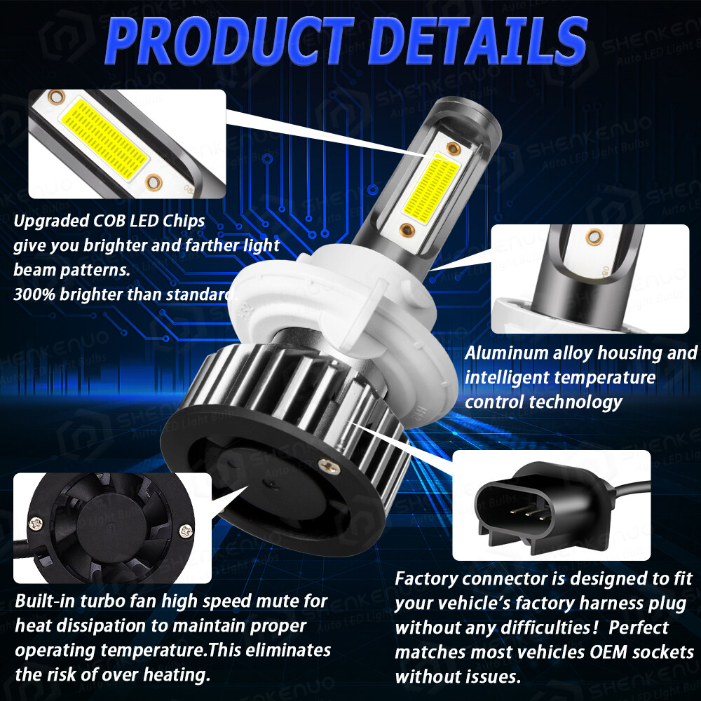 For 07-14 Ford Expedition 6000K LED Headlight Hi/Lo +Fog Light 4 Bulbs Combo kit
