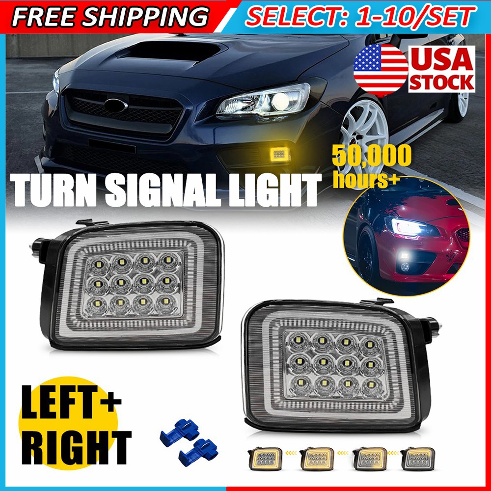 2-20x DRL Turn Signal LED Lights Replacement For 2015-2021 Subaru WRX /STI Clear