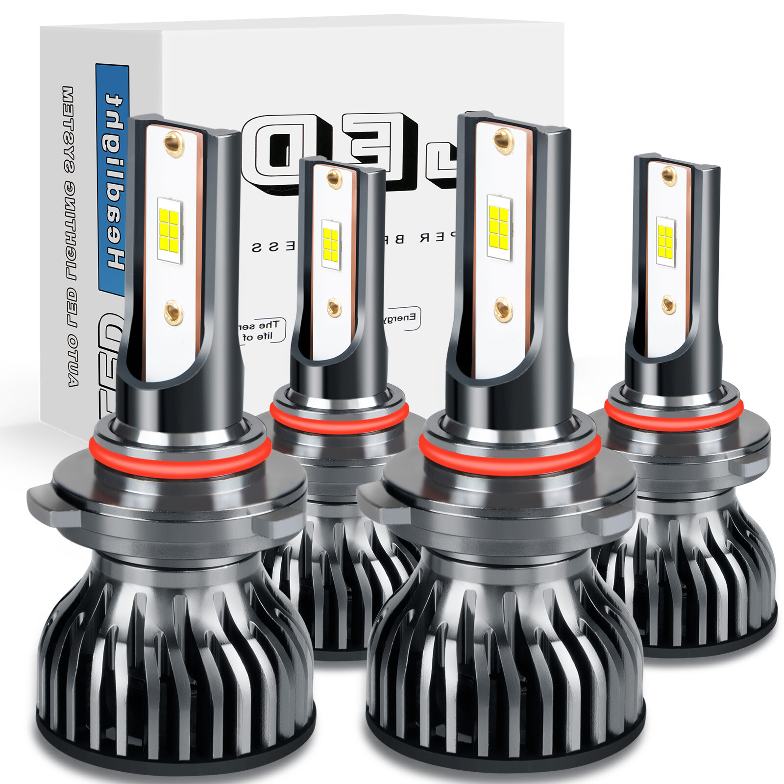 9006 9005 LED Headlight Bulbs White High Low Conversion Kit 16000LM Lamps Bright