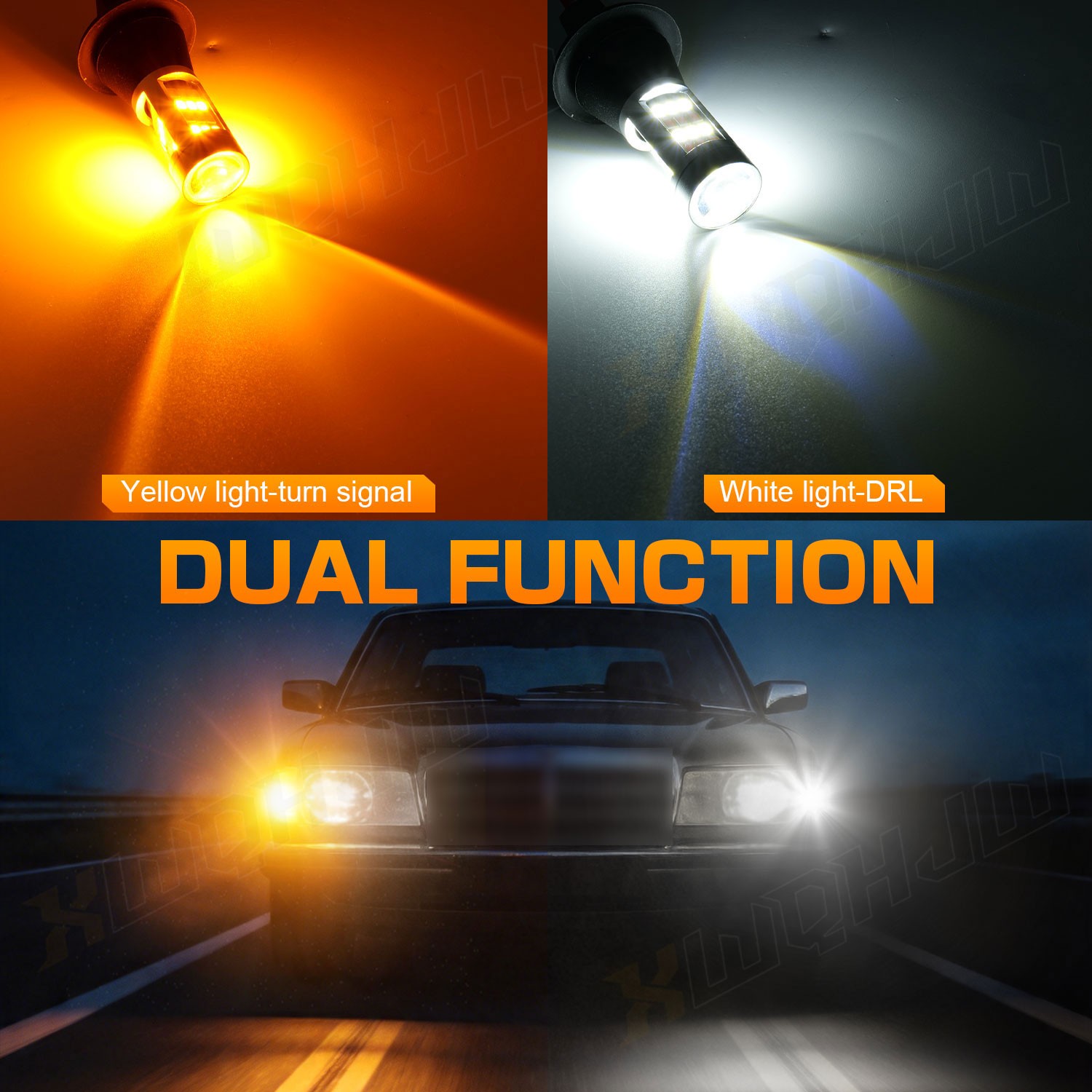 7443 7440 Amber Yellow LED Turn Signal Light Bulbs