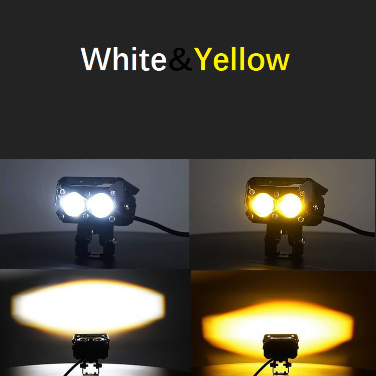 2PCS 3“INCH LED Work Light Cube Pods Combo White Yellow OffRoad Truck 4WD UTV