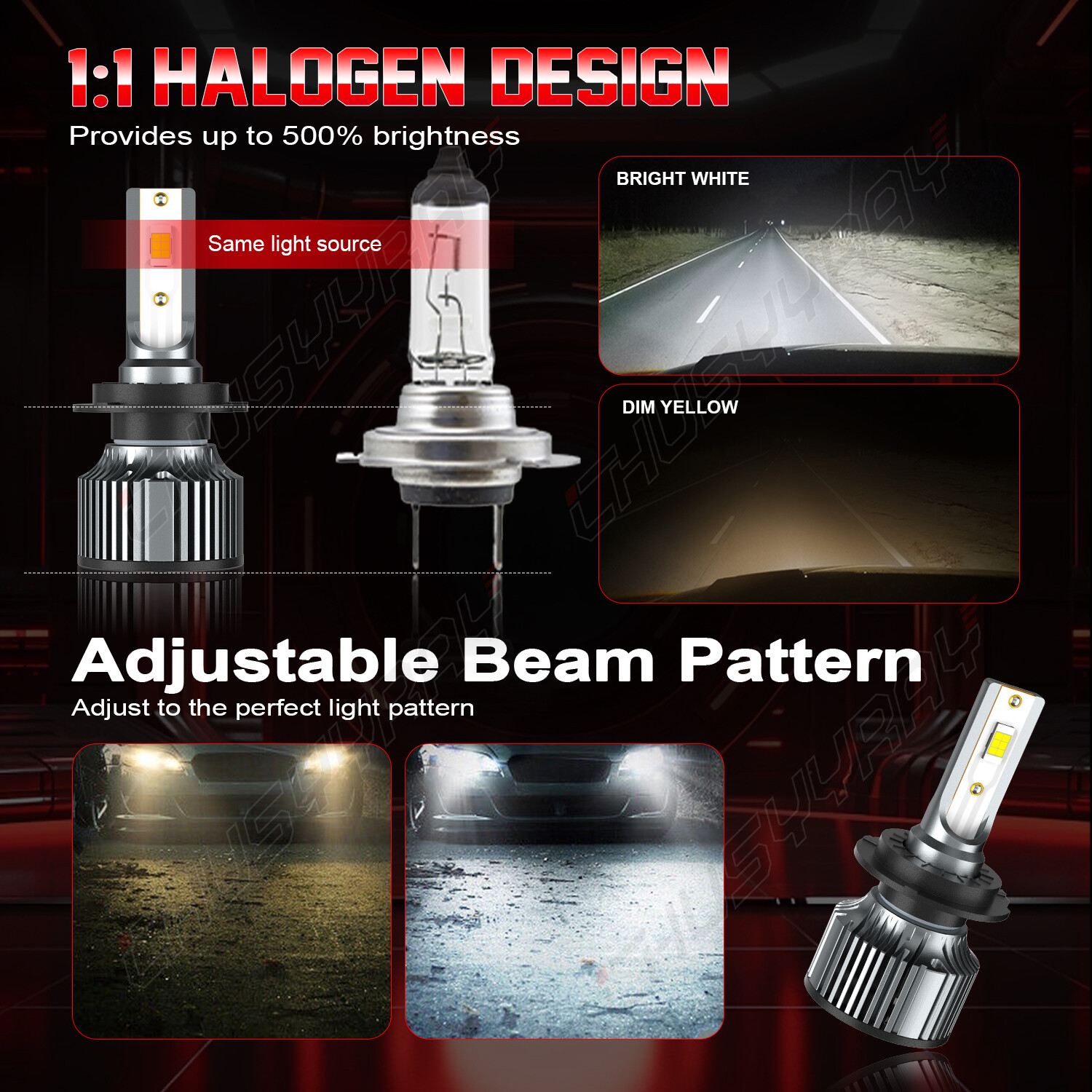 For BMW 323i 328i 335i 340i xDrive 6X 6000K LED Hi/Lo Headlight+Fog Light Bulbs