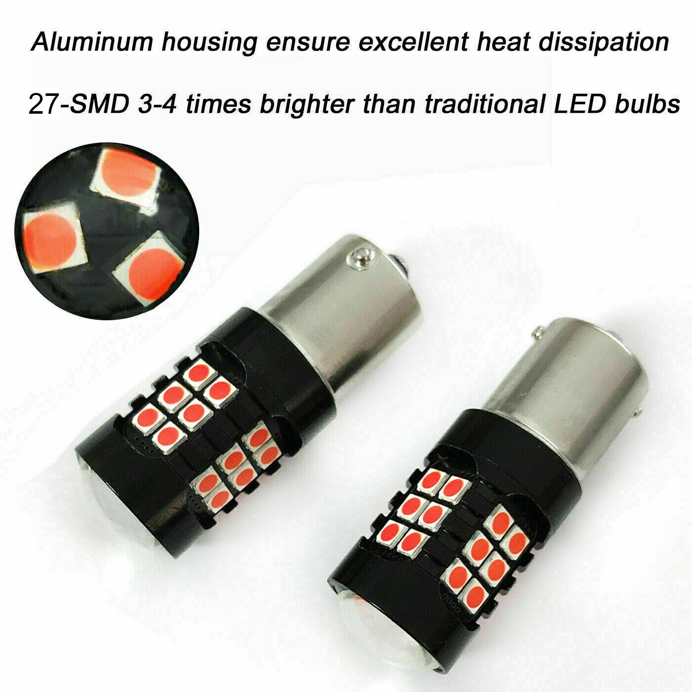 2pcs 1156 7506 LED Red Strobe Flashing Blinking Brake Tail Light Lamp Bulbs