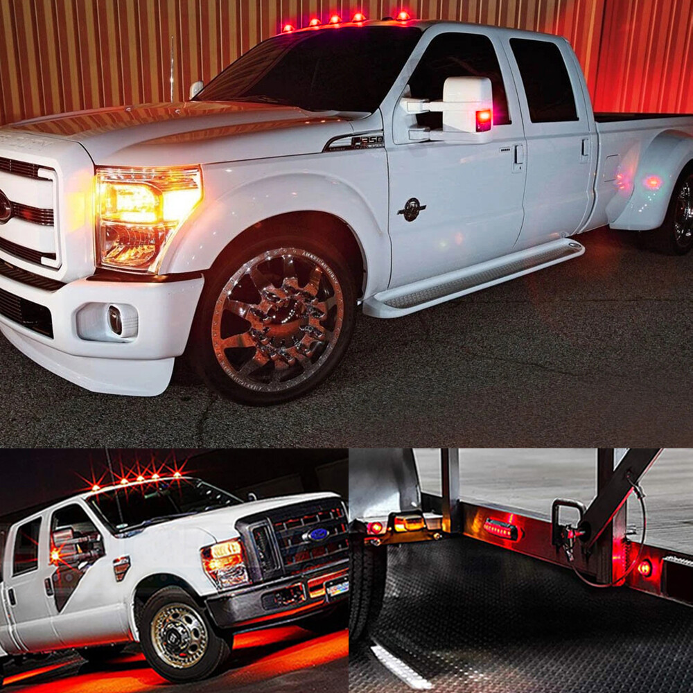 20X 3/4″ 12V Marker LIGHTS LED Bullet Amber Red Truck Trailer RV Round Side Lamp