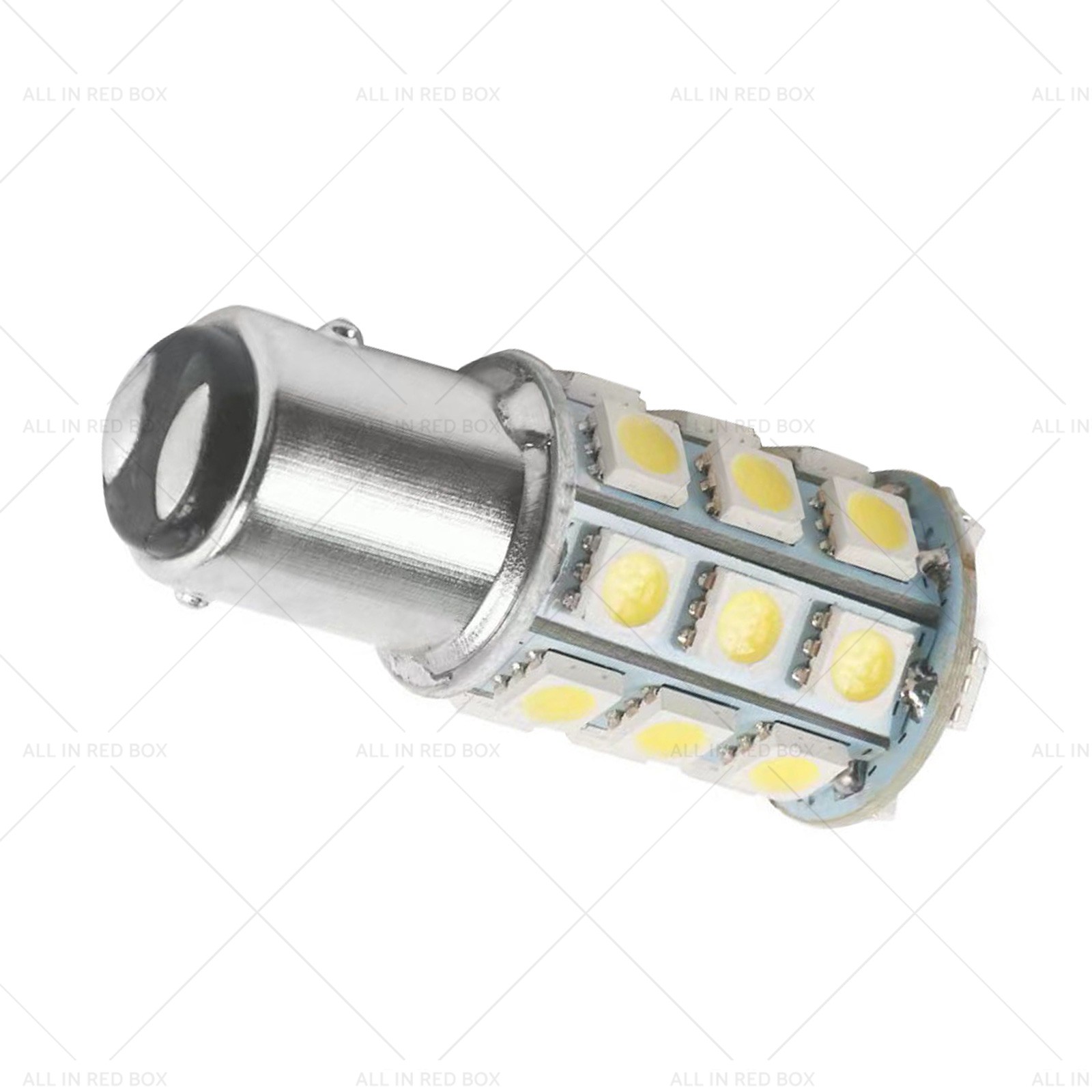 2x 12V BA15D LED White 27 SMD 5050 Suitable for Caravan Car Auto Indicator